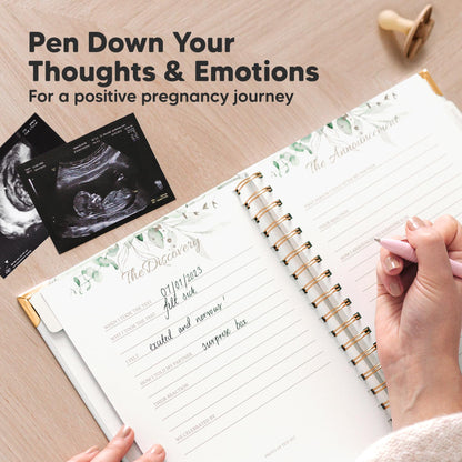 Pregnancy Journal for First Time Moms Gifts - 90 Pages Hardcover Pregnancy Memory Book, Beautiful & Cute Baby Book Keepsake, Ultrasound Baby Scrapbook, Mom To Be Gift (Alpine)