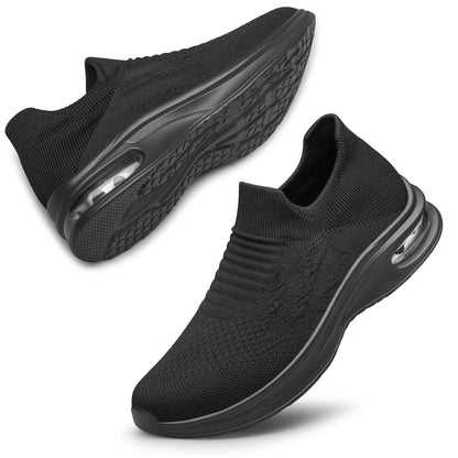 Womens Walking Shoes Non Slip Running Shoes Breathable Workout Shoes Lightweight Gym Sneakers Zapatos para Mujer Black Size 7