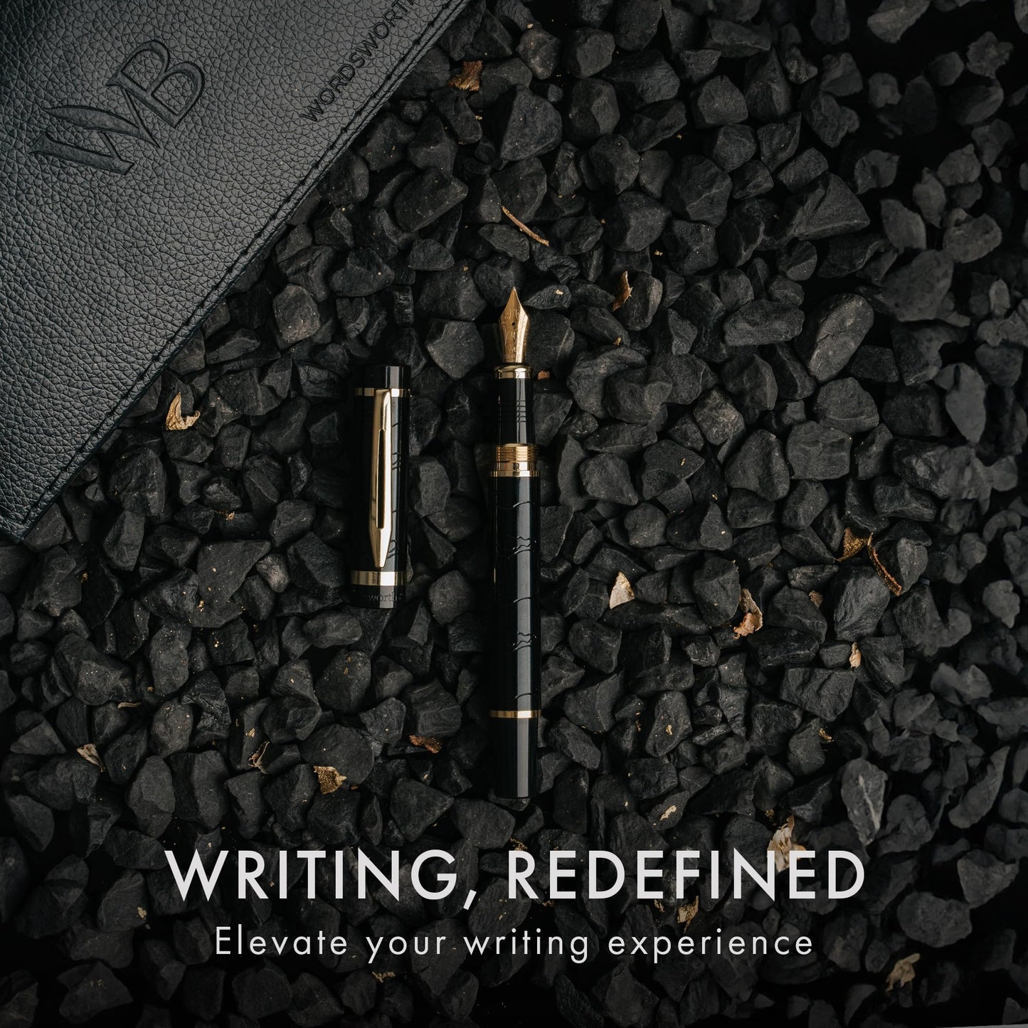 Wordsworth & Black Primori Fountain Pen Set [Black Gold]; Medium Nib, Gift Case, 24 Ink Cartridges, Refill Converter, Manual; Journaling, Calligraphy, Smooth Writing Pens; Left & Right Handed