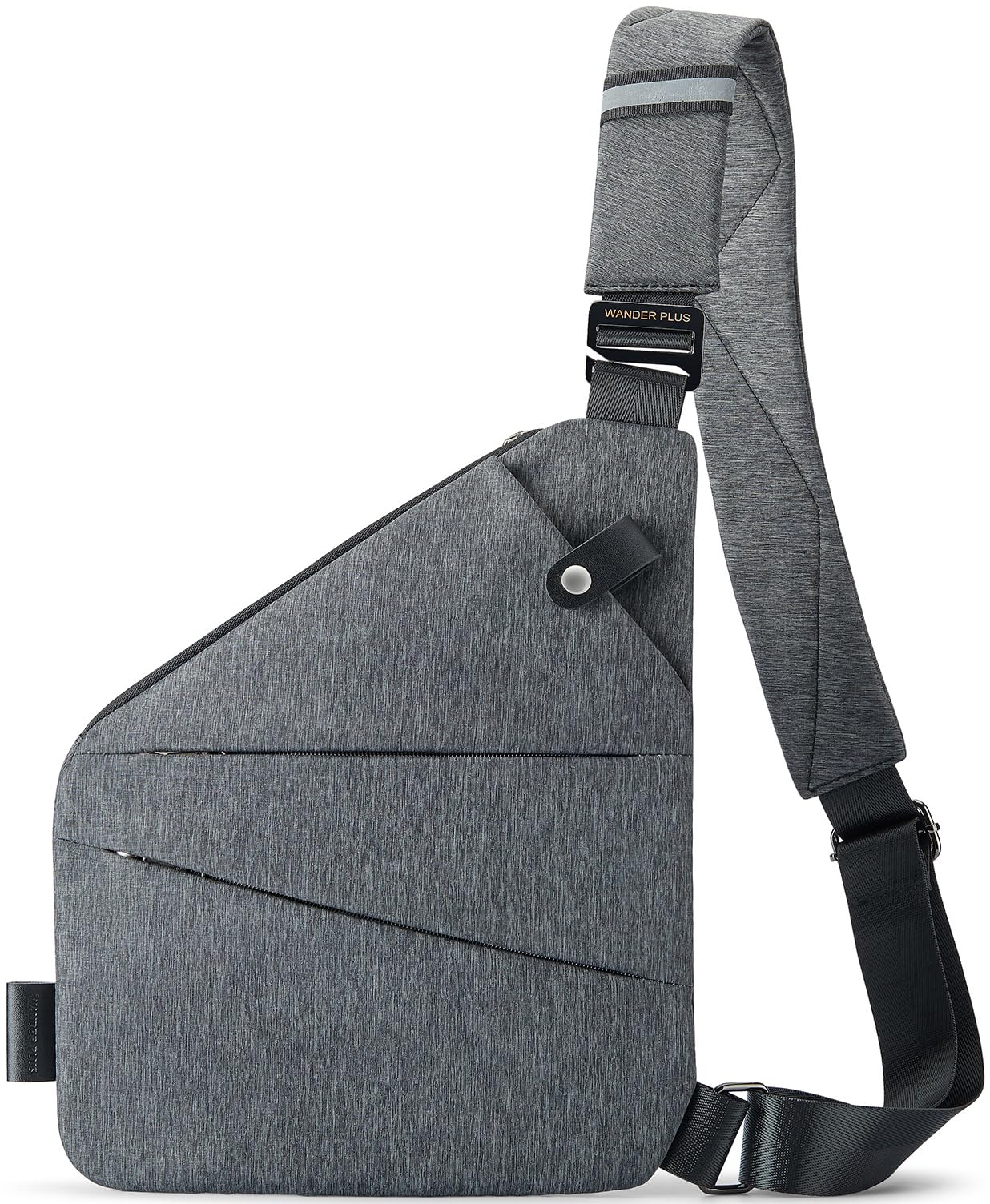 WANDER PLUS Anti Theft Crossbody Bag, Shoulder Bag Anti-theft Design for Travel, Sport, Work, Grey