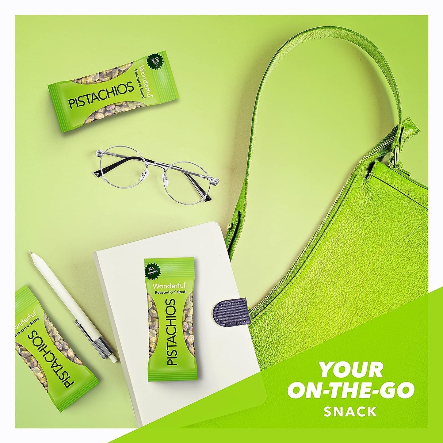 Wonderful Pistachios No Shells, Roasted & Salted Nuts, 0.75 Ounce Bag (Pack of 9), Protein Snacks, Gluten Free, On-the-Go, Individually Wrapped Snacks