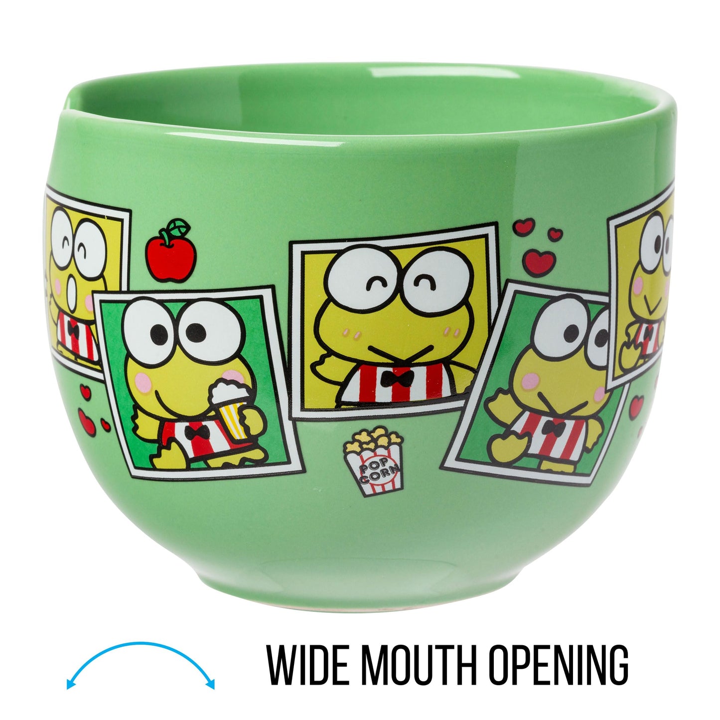 Silver Buffalo Sanrio Hello Kitty and Friends Keroppi Polaroids Ceramic Ramen Noodle Rice Bowl with Chopsticks, Microwave Safe, 20 Ounces