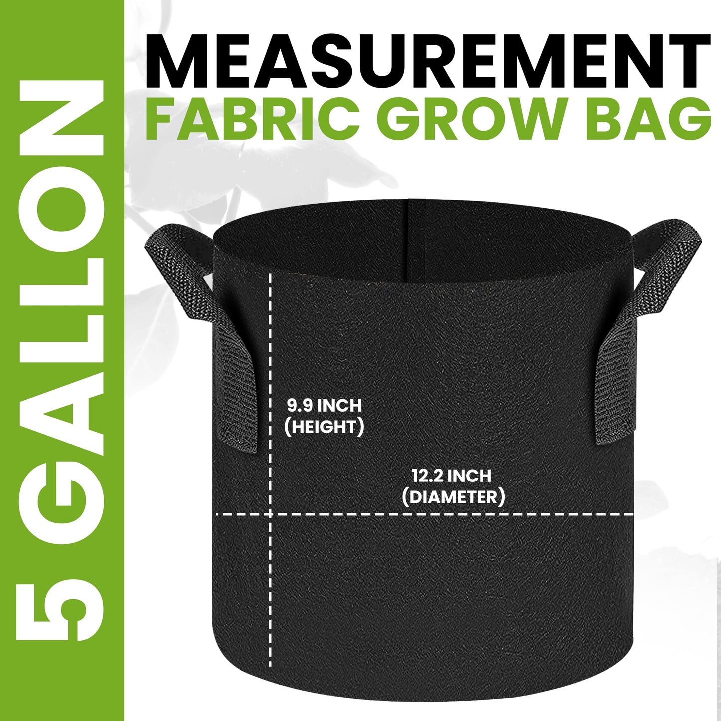 Utopia Home 5 Pack 5 Gallon Grow Bags, 300G Thickened Nonwoven Plant Fabric Pots for Outdoor, Grow Pots, Garden Plant Bags, Aeration Fabric Planters for Fruits, Vegetables and Flowers