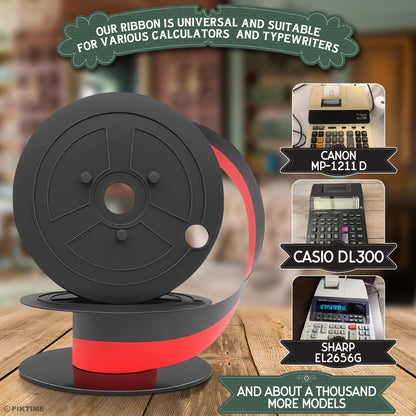 Canon MP11DX Calculator Ribbon Set of 3 – 18ft x 0.5in Sharp EL-1197PIII Calculator Ribbon Red/Black for Great Print Capacity and Brightness, Easy Setup – Suitable for Popular Models