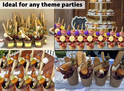 CAMKYDE 50 Pcs French Fries Holder, 14oz Disposable Paper French Fry Cups Charcuterie Cups for all Occasions (14oz)