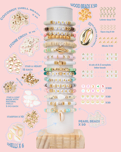 Deinduser Bracelet Making Kit, 7200 Pcs Clay Beads, 24 Colors Polymer Clay Beads for Bracelet Making, Jewelry Making kit with Gift Pack for Adults, Clay Bead Bracelet Kit