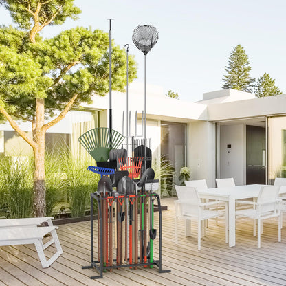 Trieez Extra Large Garden Tool Organizer for Garage, NEVER FALL OVER - Yard Tool Organizer Garage for Organization and Storage, Tool Rack for Shed, Outdoor, Tool Stand