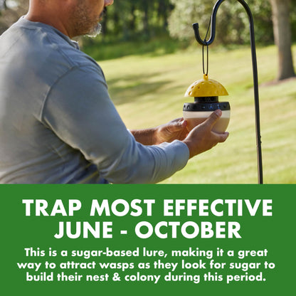 Spectracide Wasp, Hornet & Yellowjacket Trap, Hanging Wasp & Hornet Trap with a Quick-Drown Formula That Submerges & Kills Insects, 1 Count