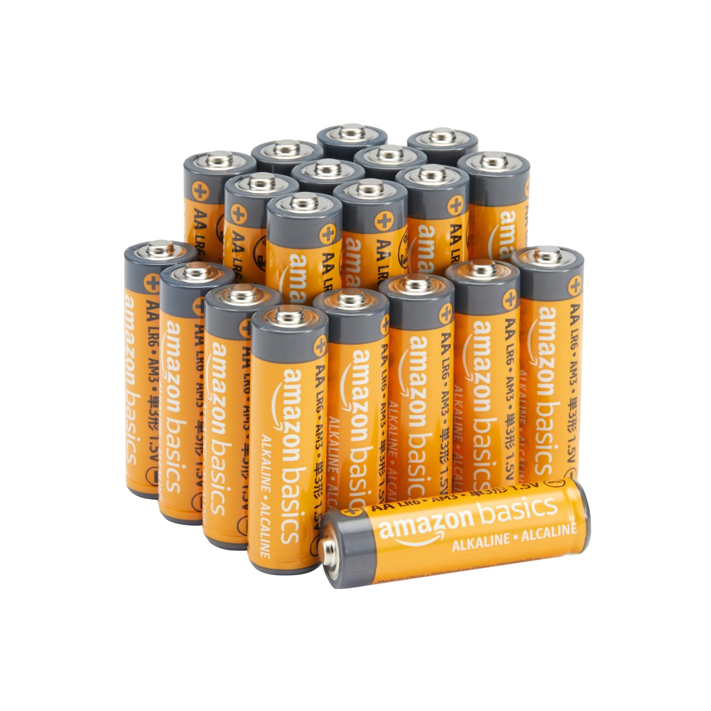 Amazon Basics 20-Pack AA Alkaline High-Performance Batteries, 1.5 Volt, 10-Year Shelf Life