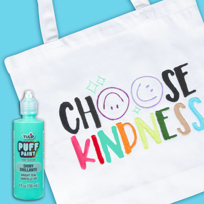 Tulip Puff Fabric Paint, Acrylic Craft Paint, 4 fl oz, Bright Teal, for Clothes, DIY Projects, Non-Toxic