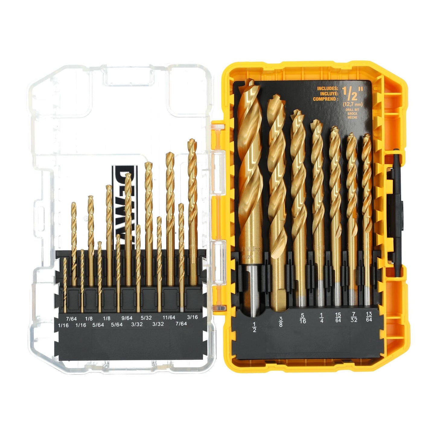 DEWALT Titanium Nitride Coated Drill Bit Set, Pilot Point, 21-Piece (DW1361)