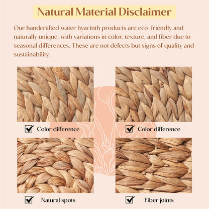 10 Pack, Round Woven Placemats, Natural Water Hyacinth Place mats, Braided Straw Table Mats for Dining Table, Christmas Placemats (13.8 inch)