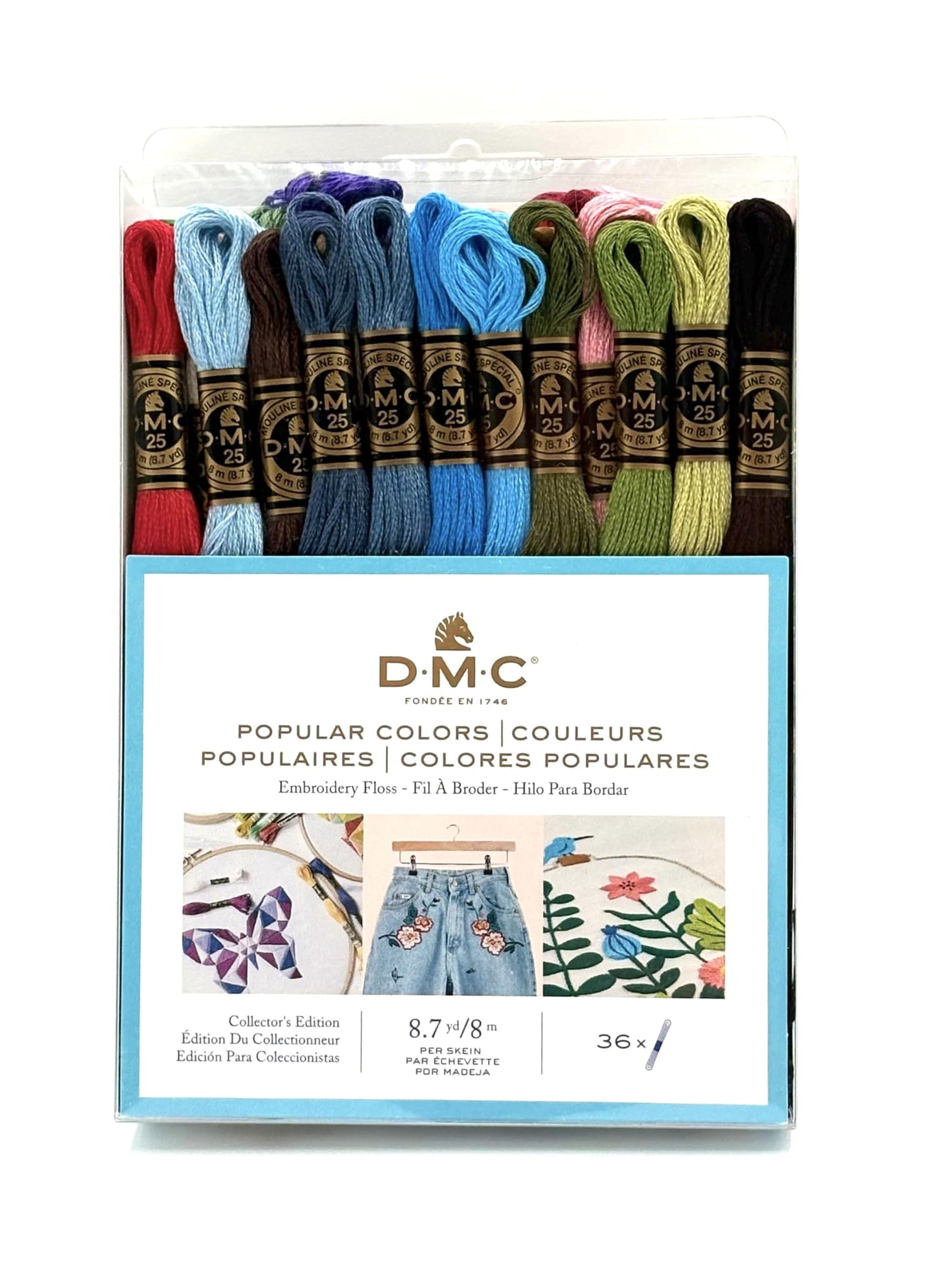 DMC 117F25-PC36 Embroidery Popular Colors Floss Pack, Colors may vary, 8.7-Yard, 36/Pack