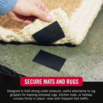 VELCRO Brand Heavy Duty Fasteners | 4x2 Inch Strips with Adhesive 8 Sets | Holds 10 lbs | Black Industrial Strength Stick On Tape | Indoor or Outdoor Use (VEL-30703-USA), 8 Count (Pack of 1)