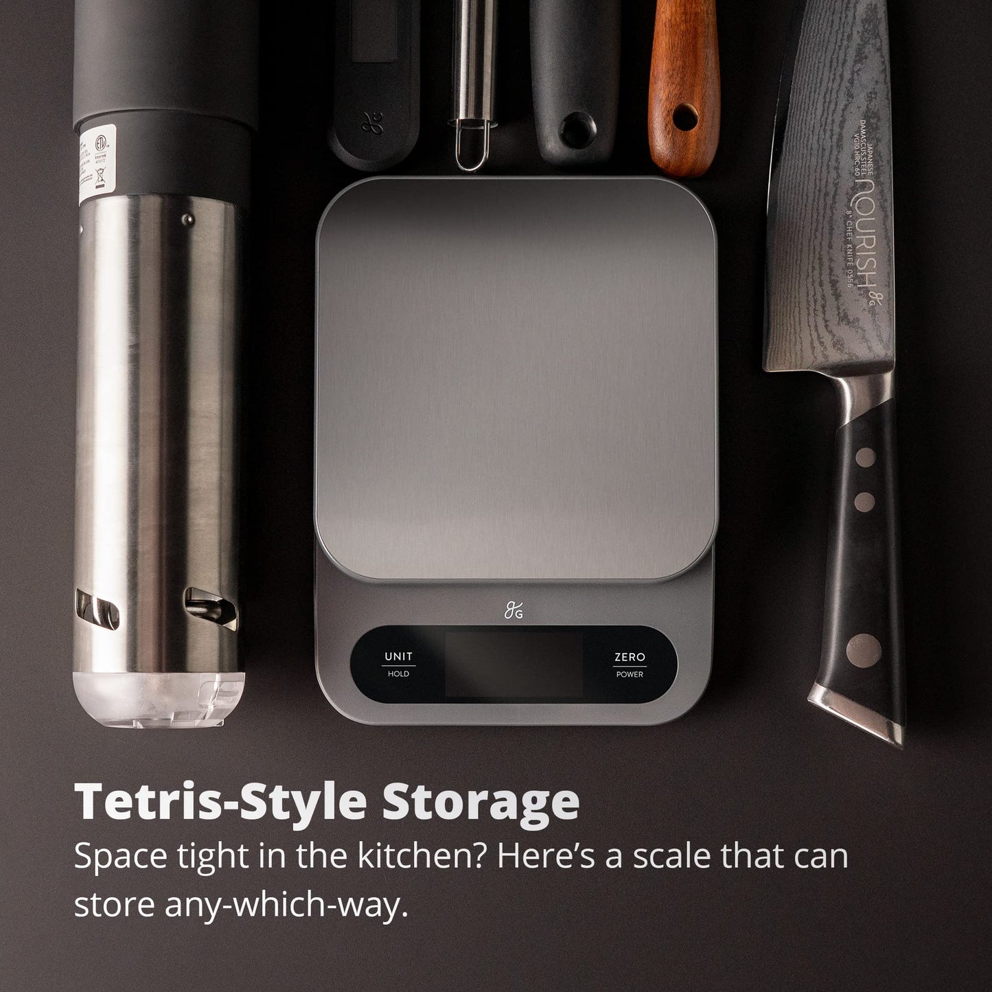 Greater Goods High Capacity Kitchen Scale, 10kg/22lb Capacity Food Scale for Bulk Cooking & Baking, Touch Controls, Hi-Def LCD, Stainless Steel Platform, Precise to 1g