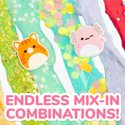 Squishmallows Ultimate Slime Mix'Ins, 10-Pack, Glitter & Cloud Slime, 8 Fun Add Ins, Pre-Made for Kids, Crunchy, Bulk, Great 6 Year Old Toys, Super Soft Sludge Toy