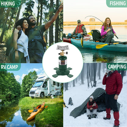 Propane Cylinder Top Stove with Adjustable Burner, Portable Camping/Backpacking Cooker 10000BTU,Camping Stove Propane,Single Burner Propane Stove,Camp Gas Stove with a USB Ligther (Fuel not included)