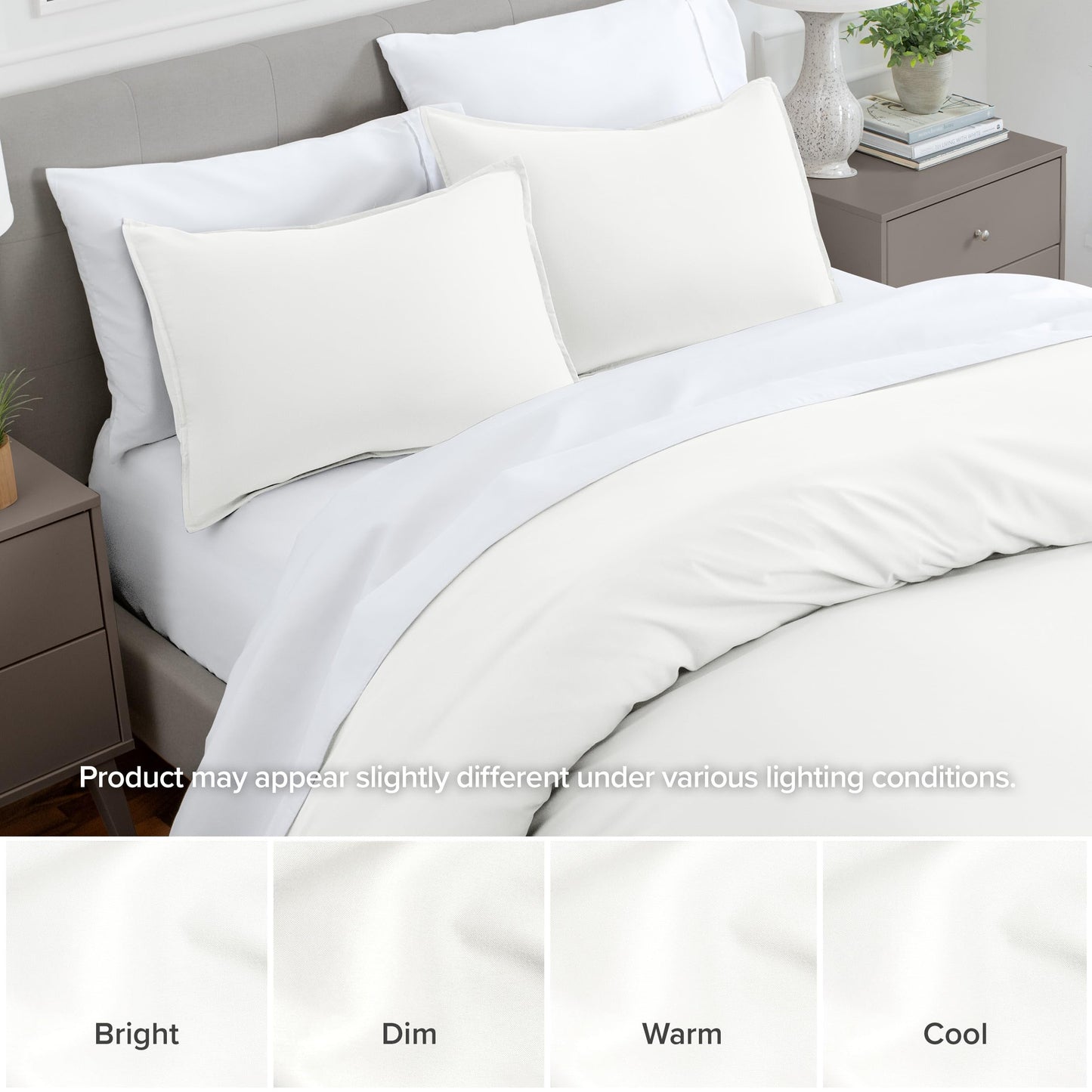 Bare Home Standard Pillow Sham Covers - Set of 2 - Premium 1800 Ultra-Soft Microfiber - Double Brushed - Stain & Fade Resistant - Bed Pillow Shams - Pillows Not Included (Set of 2, Cream)