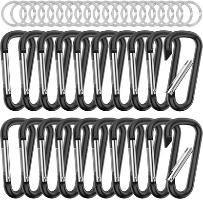 sprookber 2.28" Small Carabiner Clip Keychain, D Ring Caribeaner Clip, Key Clip Caribeener, Keychain Clip Snap Hook for Belt Buckle, Multipurpose, Set of 20 Pack