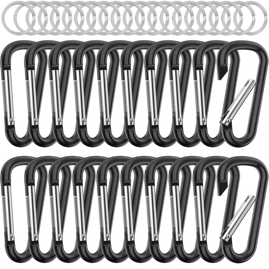sprookber 2.28" Small Carabiner Clip Keychain, D Ring Caribeaner Clip, Key Clip Caribeener, Keychain Clip Snap Hook for Belt Buckle, Multipurpose, Set of 20 Pack