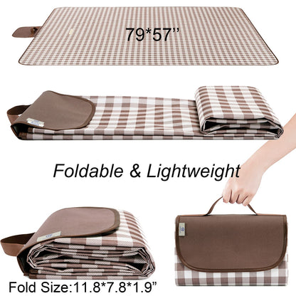 FashionLive Beach Blanket Extra Large Picnic Blanket Sand Free Waterproof Outdoor Indoor Blanket Lightweight Easy Fold Handy Mat Portable Beach Mat for Camping Hiking Travel Park Grass