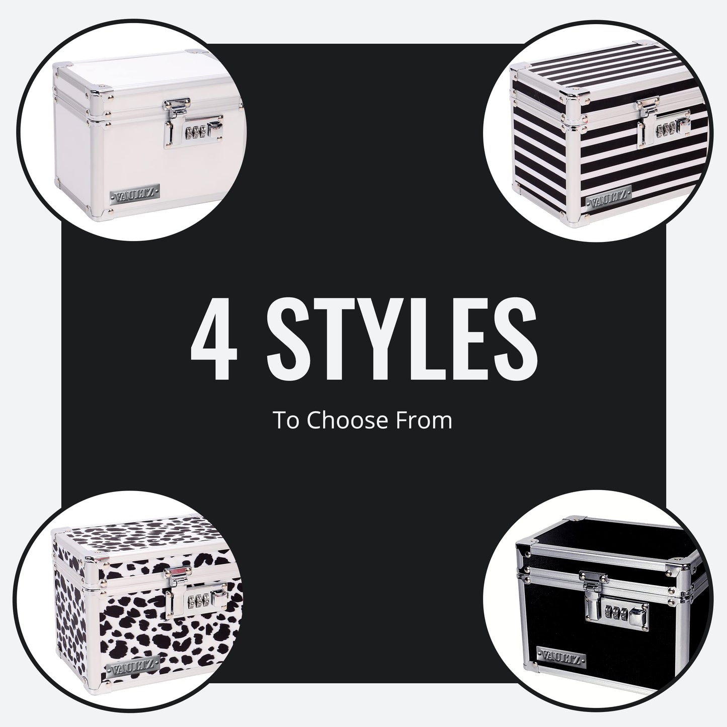 Vaultz Medicine Lock Box - 5 x 7 x 5 Inches - Secure Cabinet Safe with Combination Lock - Ideal for Medications and Small Valuables - Black