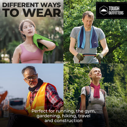 Tough Outdoors Cooling Towel - Cooling Towels for Neck & Face - Ice Wrap & Sweat Rag for Camping Gym Yoga & Sports - Workout Towel for Gym Sweat - Cool Towels for Extreme Heat