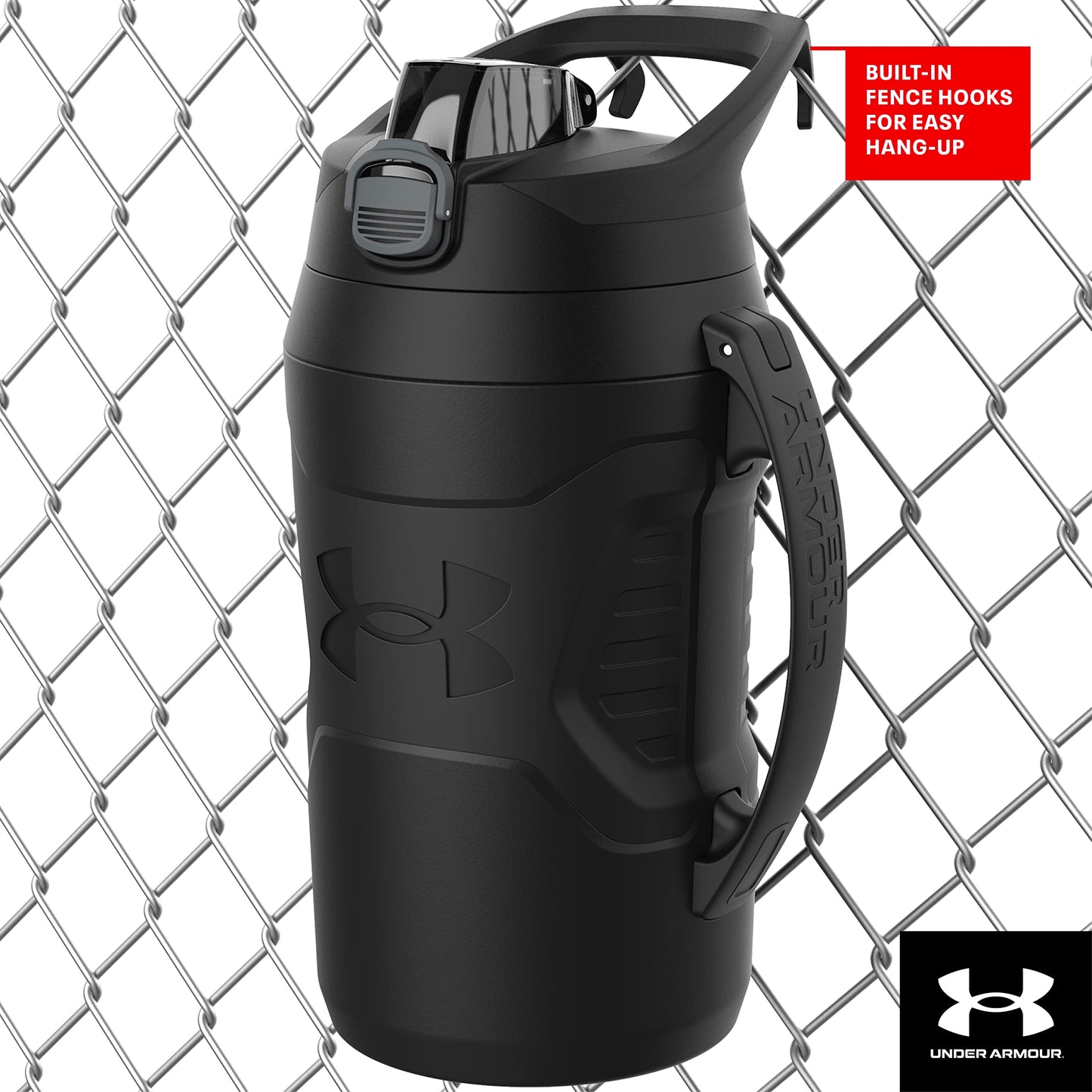 Under Armour 32 oz Insulated Water Bottles - Sports Water Jug with Handle, Fence Hook, Leak Resistant for Baseball, Football & More, 32 oz Water Bottles, Sports Water Bottle Insulated