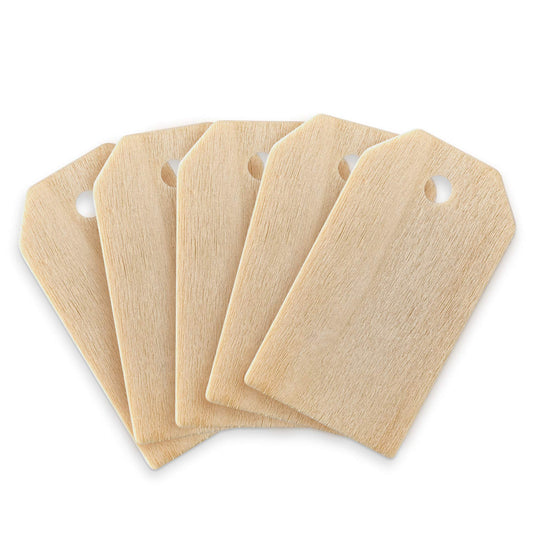 Super Z Outlet 50 Pack Unfinished Natural Wood Rectangle Blank Pieces Wooden Tags Slices for Arts & Crafts, Painting DIY Decorations, Embellish, Burning & Staining (2 1/4" x 1 1/4" Tag)