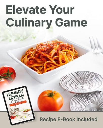 Ergonomic Food Mill Stainless Steel With 3 Grinding Discs - Rotary Food Mill for Tomato Sauce, Applesauce, Puree, Mashed Potatoes, Jams, Baby Food