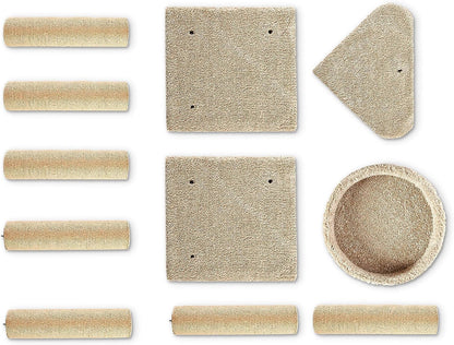 Amazon Basics Cat Tree - Indoor Cat & Kittens Multi-Level Climbing Activity Tower with Scratching Posts, Large (45.9"H) - Beige