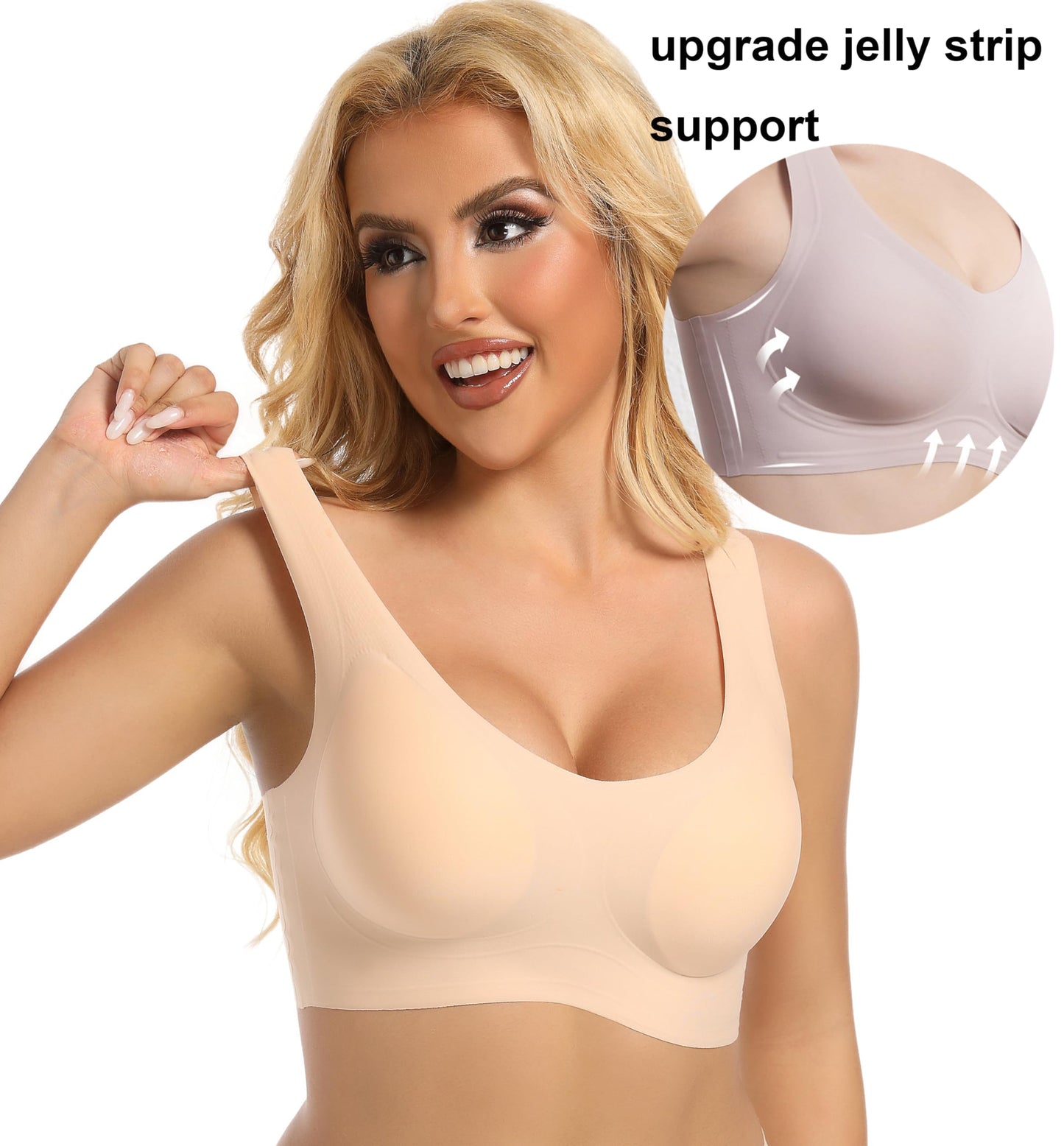 PRETTYWELL Womens Pullover Seamless Bra Comfortable Wireless Bras for Women Non Removable Padded Full Coverage Soft Supportive Everyday Bra