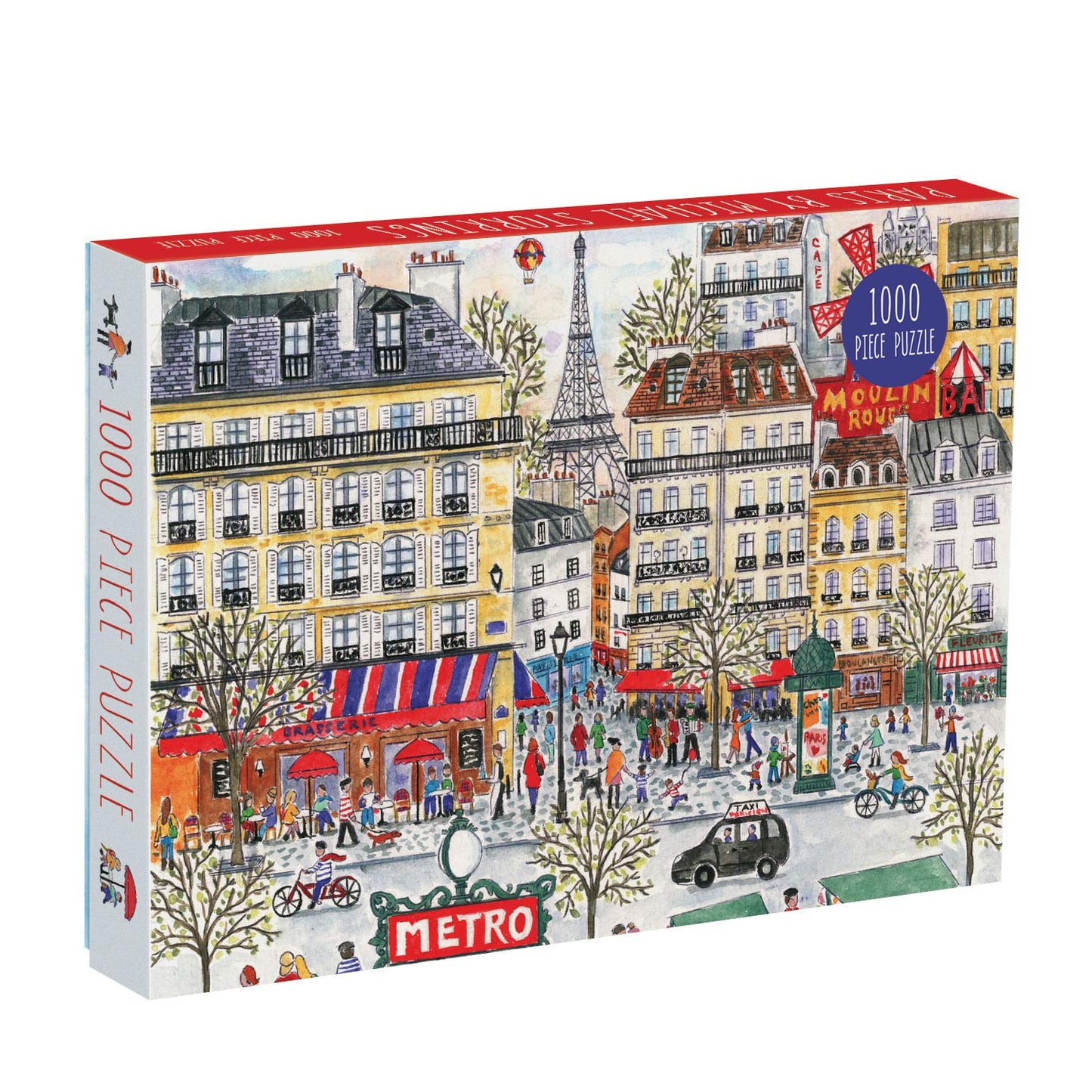 Galison Michael Storrings Paris Puzzle, 1,000 Pieces, 20”x27” – Fun and Challenging – Piece Together a Charming Paris Scene Complete with The Metro, Cafes, Shops, and The Iconic Eiffel Tower, 1000