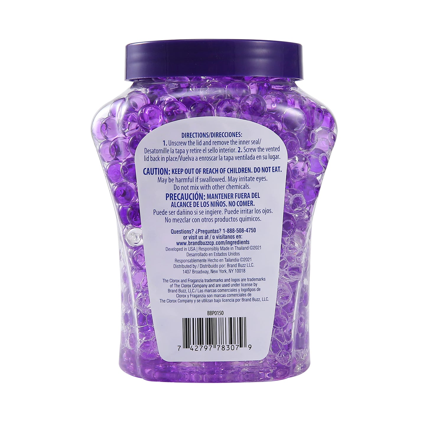 Clorox Fraganzia Crystal Beads Air Freshener in Lavender with Eucalyptus Scent - Long-Lasting Room Deodorizer - Odor Eliminator Gel Beads to Freshen Home, Car, or Office, 12 Fl Oz