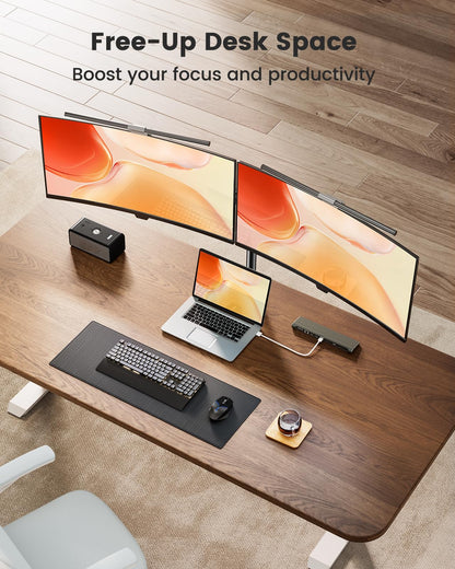 ErGear Dual Monitor Stand, Heavy Duty Adjustable Monitor Desk Mount for 2 Screens up to 32 Inches, Fully Adjustable Height, Tilt, Swivel, Rotate, Supports 17.6 lbs per Monitor Arm, Easy Installation