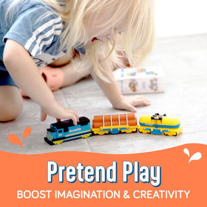 SplashEZ Train Toys for Bath | Mold Free Bath Toys for Kids & Toddlers with No Hole for Water | Train Set Ideal Size for Little Hands | Safe, Durable for Baby Tub Pool Fun for Boys Girls Ages 0 & Up