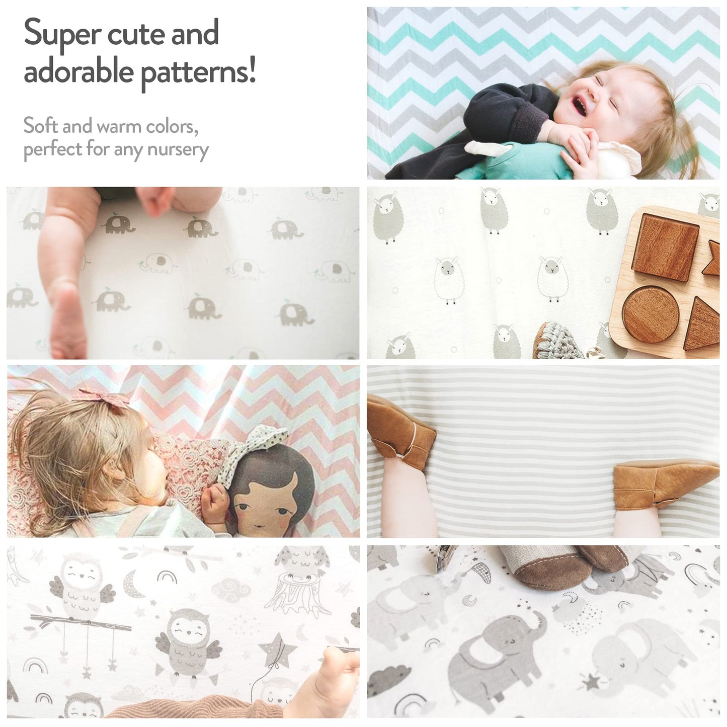 Cuddly Cubs Pack and Play Sheets Fitted – for Graco Pack n Play Playard – 2 Pack – Snuggly Soft Jersey Cotton Mini Crib Mattress Sheets Set for Baby Boy, Girl – Grey Polka Dots, Chevron