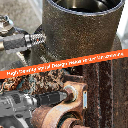 XEWEA 25Pcs Screw Extractor Set Hex Head Multi-Spline Easy Out Bolt Extractor Tool, Chrome Molybdenum Alloy Steel Heavy Duty EZ Out Rounded Screw Remover, Father's Day gift