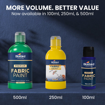 BLUEBIRD Fabric Paint, Midnight Blue, 3.4 Fl Oz, Permanent Fabric Paints for Clothes, Furniture Upholstery