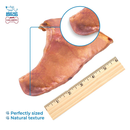 Best Pet Supplies GigaBite Roasted Pig Ears for Dogs - Natural Dog Chews, Roasted Pigs Ears, Safe for Puppies and Aggressive Chewers, Cleans Teeth and Gums - Pack of 25