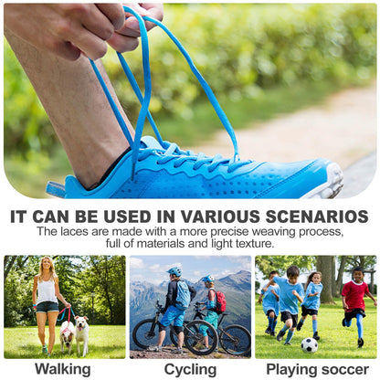 DELELE 2Pair Oval Shoes laces 42 Colors Half Round 1/4" Athletic ShoeLaces for Sport/Running Shoes Shoe Strings White -45 inch