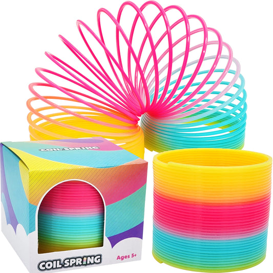 The Dreidel Company Plastic Multicolor Coil Spring, Goody Bag Fillers, Party Favor for Kids, 3" Inches (80mm) (Single)