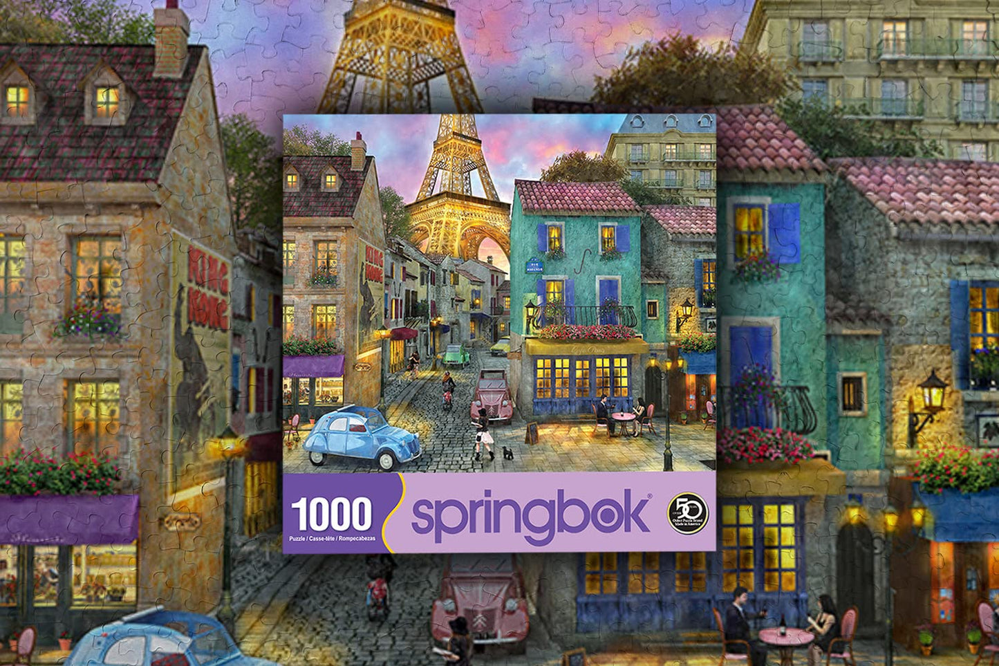 Springbok Puzzles - Eiffel Magic - 1000 Piece Jigsaw Puzzle - Large 30 Inches by 24 Inches Puzzle - Made in USA - Unique Cut Interlocking Pieces