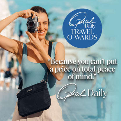 Baggallini womens Securtex® Anti-theft Memento Crossbody Bag Cross Body, Charcoal, One Size US