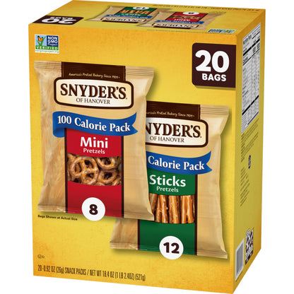 Snyder's of Hanover Variety Pack Pretzels, 20 Count 0.92 Oz