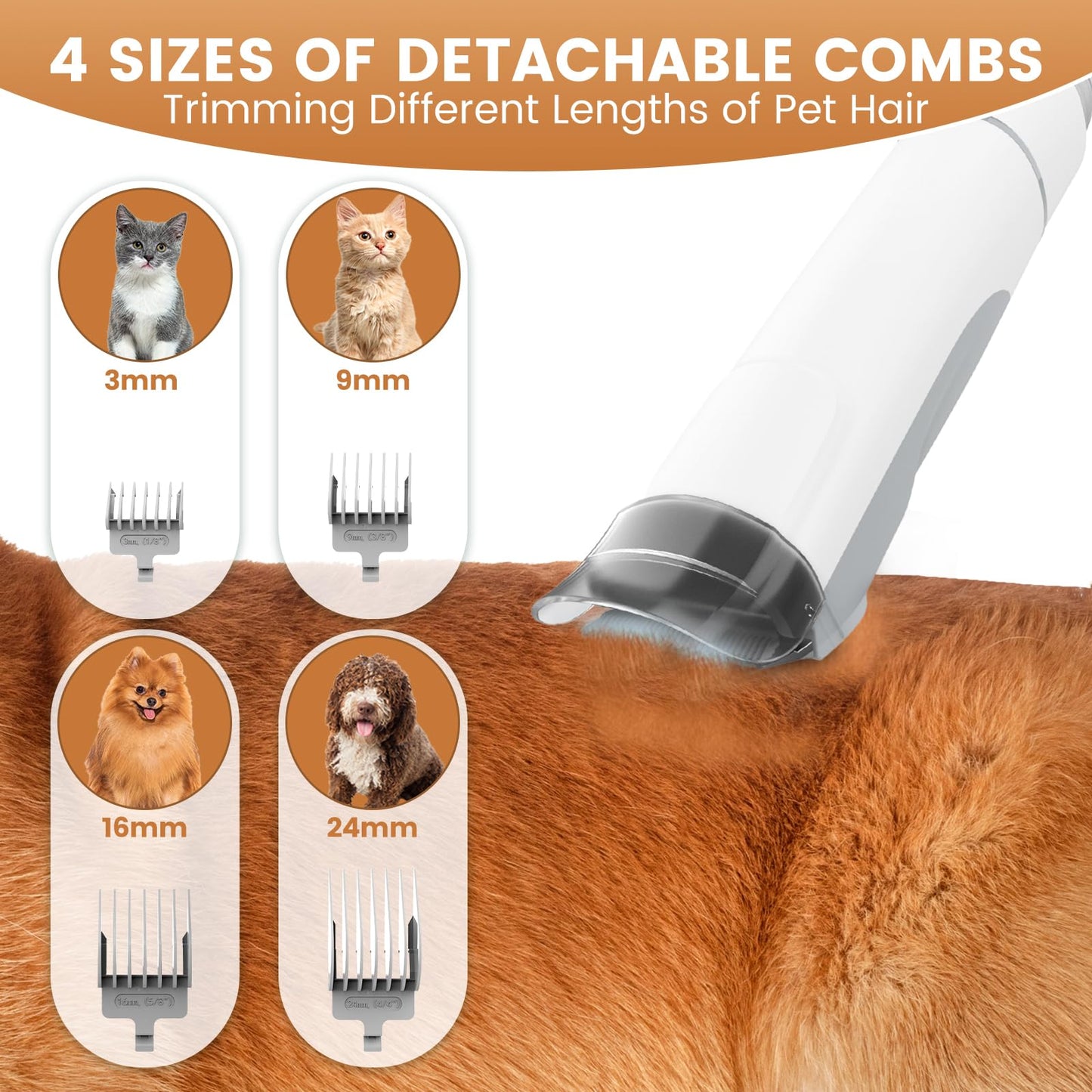 Dog Grooming Vacuum and Kit, Clipper Nail Trimmer Grinder, 2.5L Dust Cup 7 Grooming Tools 11000Pa Pet Vacuum for Shedding Grooming, Dog Hair Vacuum, Home Cleaning, PG50 Plus