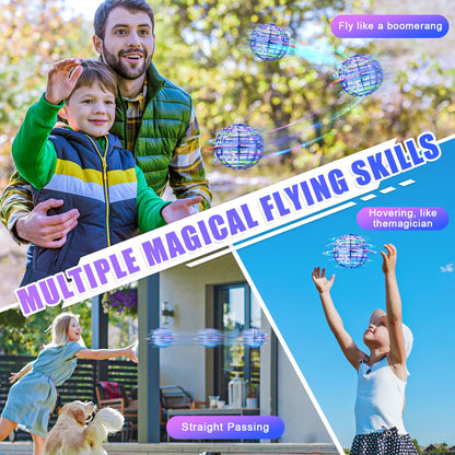 RIEYON Flying orb Ball 2025 Upgrade Hover Boomerang Ball 6 Lighting Effects Cool Toys for Kids Teen Adults Indoor Outdoor Flying Ball Toy