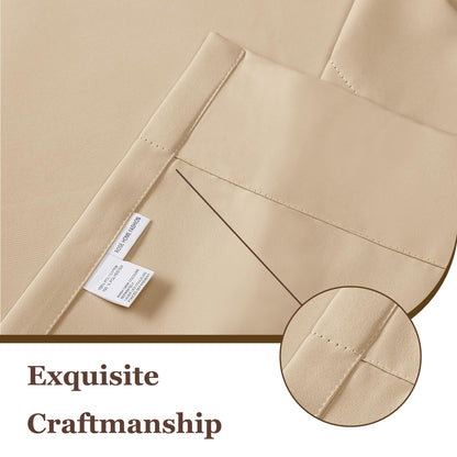 Rose Home Fashion Blackout Sliding Door Curtains, Room Darkening Thermal Insulated Curtains for Living Room Bedroom, Sliding Glass Door Drapes, 1 Panel, W52 x L96, Biscotti Beige