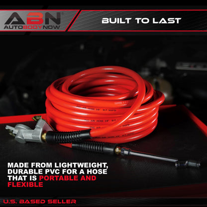 ABN 50ft Air Compressor Hose 3/8 Inch - 300 PSI Heavy Duty Lightweight PVC Flex Air Hose