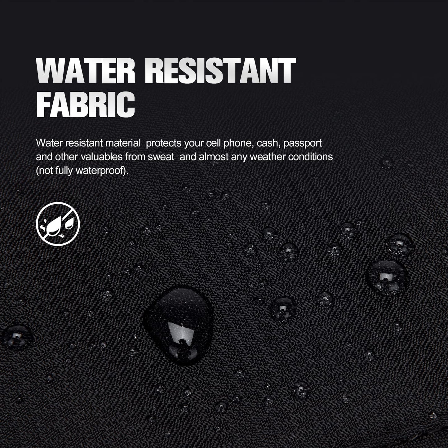 Unisex Money Belt, Slim Passport Holder RFID Blocking Travel Essentials Pouch with Adjustable Strap Small Waist Pouch for Workout Running Travelling Hiking, Black